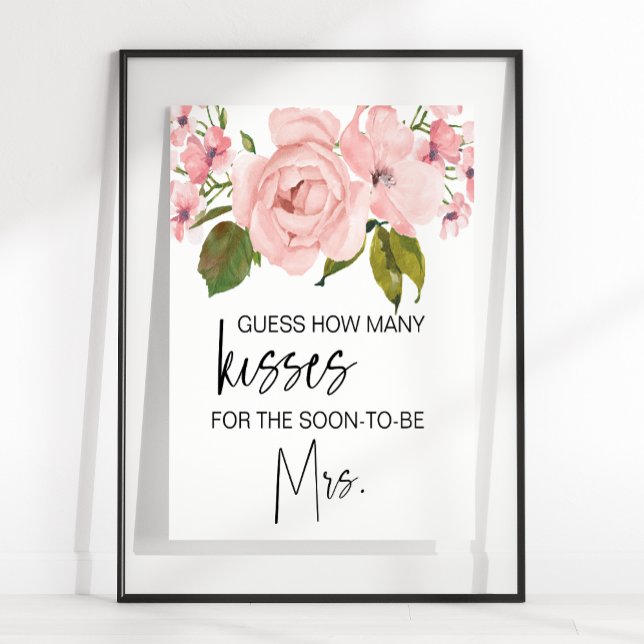 Blush Pink Roses Blumenräte wie viele Kisses Game Poster (Von Creator hochgeladen)