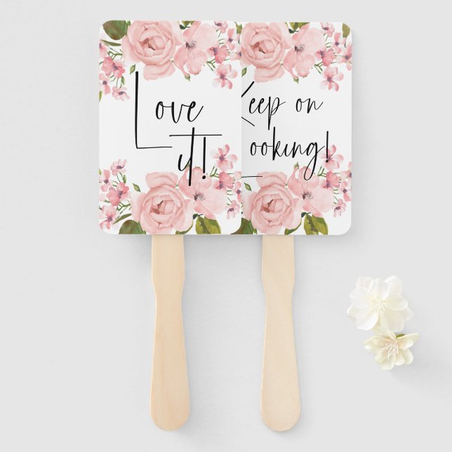 Blush Pink Roses floral sagen Ja zum Kleid Fächer (Vorne und Hinten)