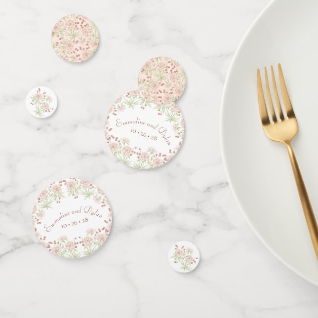 Blush Pink Roses Wedding Konfetti (Gruppe)