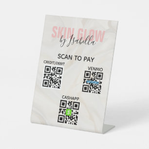 Blush Pink Salon QR Code Scan to Pay Sockelschild
