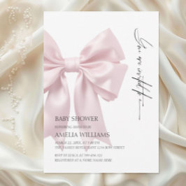 Blush Pink Satin Bow Baby Dusche Einladung