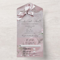 Blush Pink Satin Bow & Rose Romantisches Hochzeits