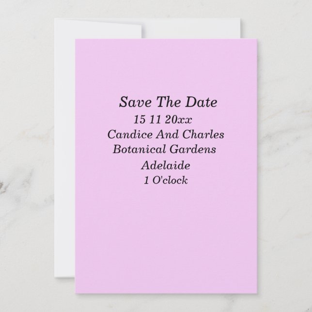 Blush Pink, Save the Date Einladung Hochzeit (Vorderseite)