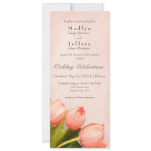 Blush Pink schlanke Tulpen Einladung Hochzeit