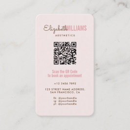 Blush Pink Schönheitsästhesie QR Code Loyalität & Visitenkarte