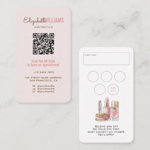 Blush Pink Schönheitsästhesie QR Code Loyalität &  Visitenkarte