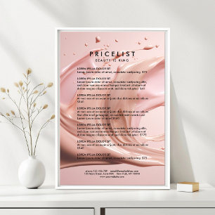 Blush Pink Schönheitssalon Preisliste Poster
