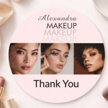 Blush Pink Schrift Logo Foto Make-up Danke