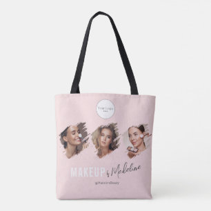 Blush Pink Schrift Logo Foto Makeup Studio