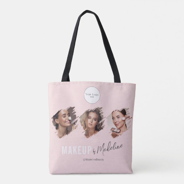 Blush Pink Schrift Logo Foto Makeup Studio (Rückseite)