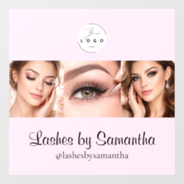 Blush Pink Schrift Logo Foto Makeup Studio Fenster Fensteraufkleber