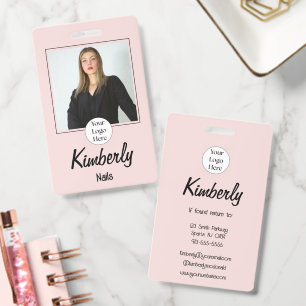 Blush Pink Schrift Logo Foto Nägel Ausweis