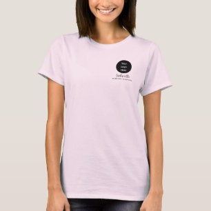 Blush Pink Schrift Logo Makeup Mitarbeiter T-Shirt