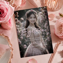 Blush Pink Script Achtzehn Foto 18. Geburtstag