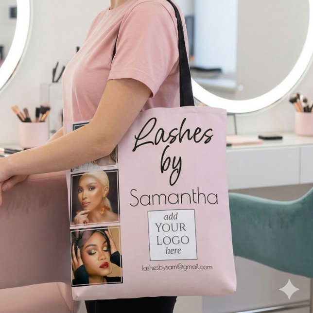 Blush Pink Script Logo 3 Foto Wimpern Tech Busines (Von Creator hochgeladen)