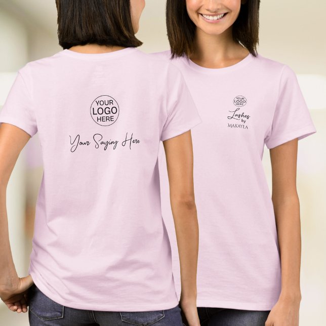 Blush Pink Script Logo Lashes Staff T-Shirt (Von Creator hochgeladen)