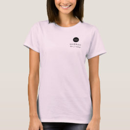 Blush Pink Script Logo Makeup Staff T-Shirt