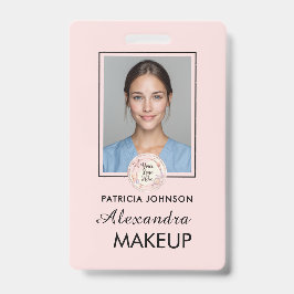 Blush Pink Script Logo Photo Ausweis