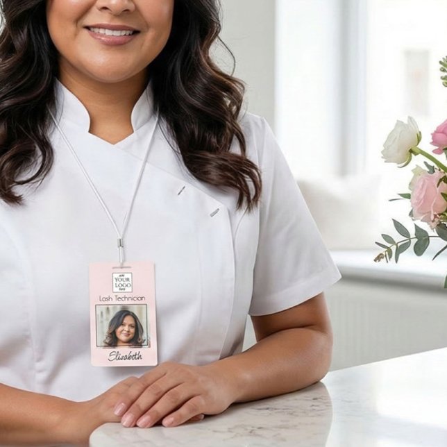 Blush Pink Script Logo Photo Lash Ausweis (Von Creator hochgeladen)