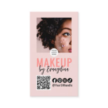 Blush Pink Script Logo QR Code Photo Makeup