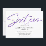 Blush Pink Script Modern Sweet 16 Birthday Party Einladung<br><div class="desc">Blush Pink Script Modern Sweet 16 Birthday Party Einladung - Moderne,  trendige,  rot rosa Schrift Typografie mit allen wichtigen Feierlichkeiten Details. Das Foto des Geburtstagsmädchens steht auf der Rückseite der Einladung. Also schick.</div>