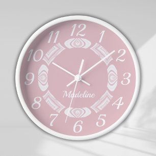 Blush Pink Script Monogram Girlaname Uhr