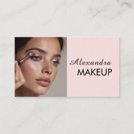 Blush Pink Script Social Icon QR Code Photo Makeup Visitenkarte