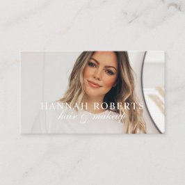 Blush Pink Script Social QR Code Photo Hair Makeup Visitenkarte