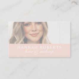 Blush Pink Script Social QR Code Photo Hair Makeup Visitenkarte