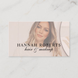 Blush Pink Script Social QR Code Photo Visitenkarte