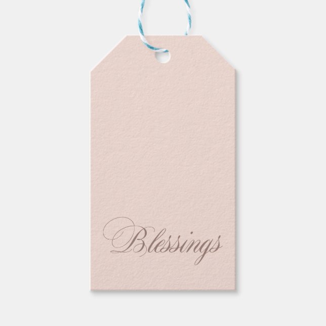 Blush Pink Segen Farbe F8E3DA Geschenkanhänger (Vorderseite)