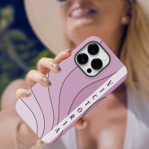 Blush Pink Shades Retro Waves Persönlicher Name