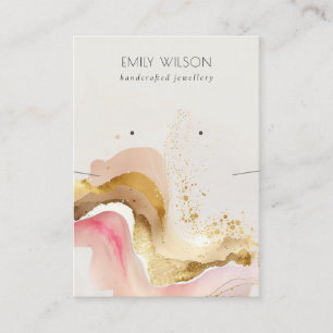 Blush Pink Shiny Glitzer mit Necklace Display Visitenkarte