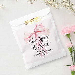 Blush Pink Sie bindet das Brautparty des Knotens Geschenktütchen
