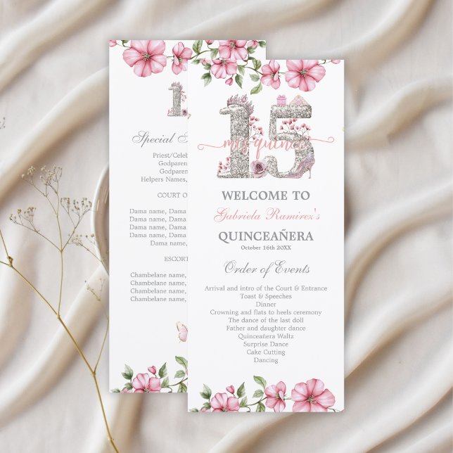 Blush Pink Silber Mis Quince Quiñceanera (Von Creator hochgeladen)