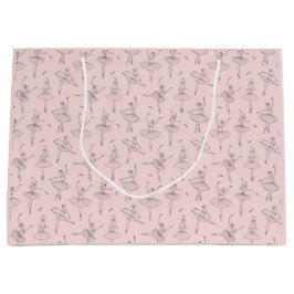 Blush Pink & Silver Ballerina Pattern Große Geschenktüte