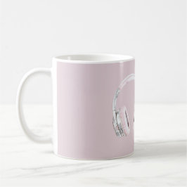 Blush Pink Silver Earphones Kaffeetasse