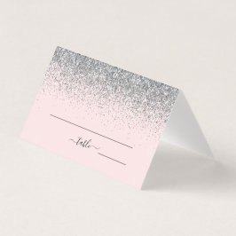 Blush Pink & Silver Glitzer Hochzeitsstimmung Plat
