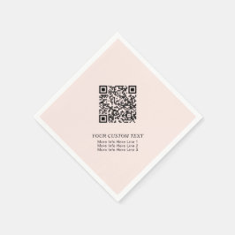 Blush Pink Simple Business QR Code Werbung Serviette