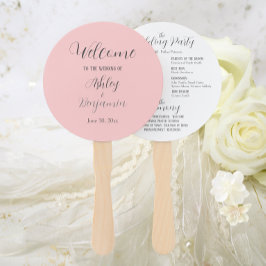 Blush Pink Simple Wedding Programm Fächer