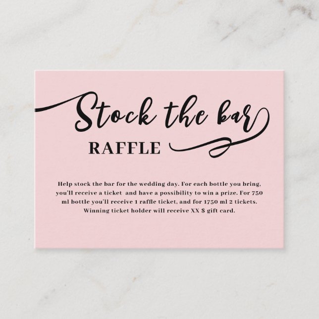 Blush Pink-Skript Halten Sie das Bar-Brautparty fe Begleitkarte (Vorderseite)