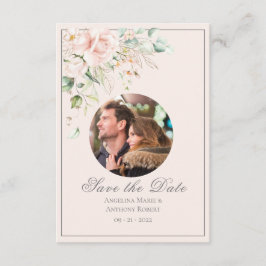 Blush Pink Soft Watercolor Foto Bloral Wedding Save The Date