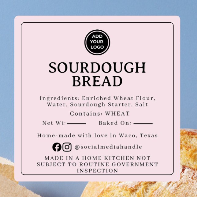 Blush Pink Sourdough Ingredient Cottage Sticker (Von Creator hochgeladen)