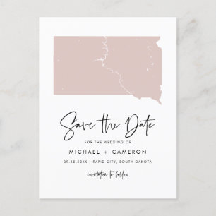 Blush Pink South Dakota Karte Save the Date