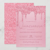 Blush Pink Sparkle Glitzer Tropfen Quinceañera