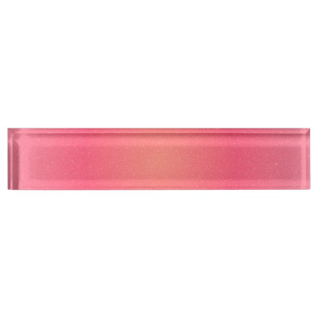 Blush Pink Sparkle Gradient Desk Namplate Namensplakette (Vorderseite)