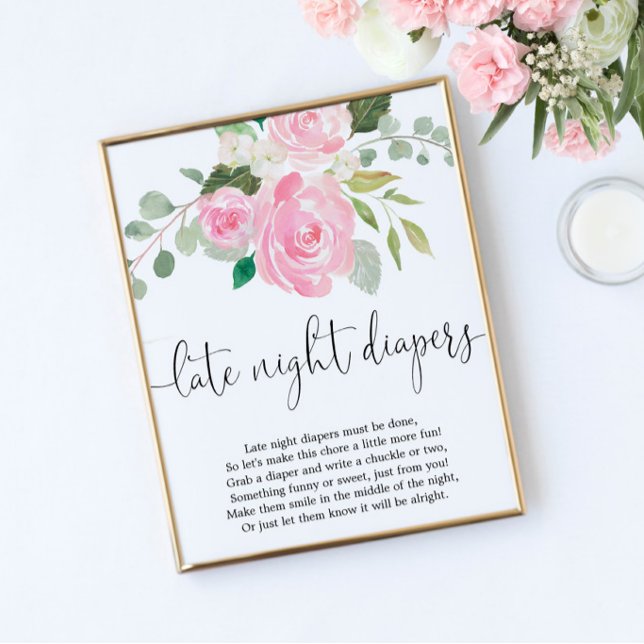 Blush pink Späte Nacht Windeln Baby Dusche Spiel Poster (Von Creator hochgeladen)