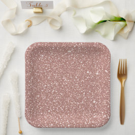 Blush Pink Speckled Pattern Party Pappteller