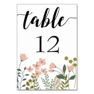 Blush Pink Spring Floral Wedding Tischnummer