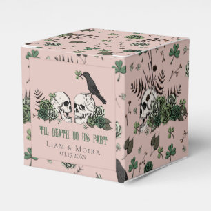 Blush Pink St Patricks Floral Skull Irish Wedding Geschenkschachtel